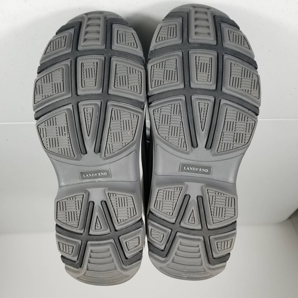 Lands End Black Gray Rubber Waterproof Rain Snow Removeable Liner Boots 8 B - Picture 4 of 5